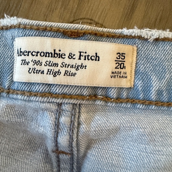 New! Abercrombie & Fitch Ultra High Rise 90s Straight Jean Blue 31911 - Picture 14 of 16